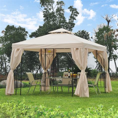 Outsunny 3m X 3m Metal Gazebo Sun Canopy Shelter Garden Outdoor Party