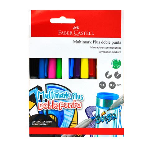 Marcadores Doble Punta Faber Castell Multimark Plus 8 Colores