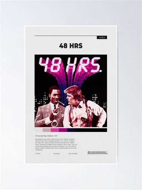 "48 HRS 1982 comedy movie poster 48 hours" Poster for Sale by ...