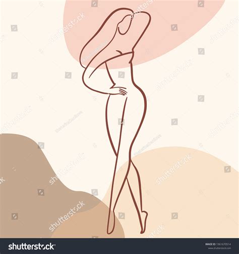 Fashion Illustration Female Body Elegant Nude Stock Vector Royalty