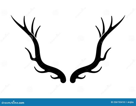 Deer Antlers Vector S Hand Drawn Silhouettes Of Hunting Trophies