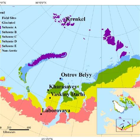 The tundra bioclimate subzones in northwest Russia, including the Yamal ...