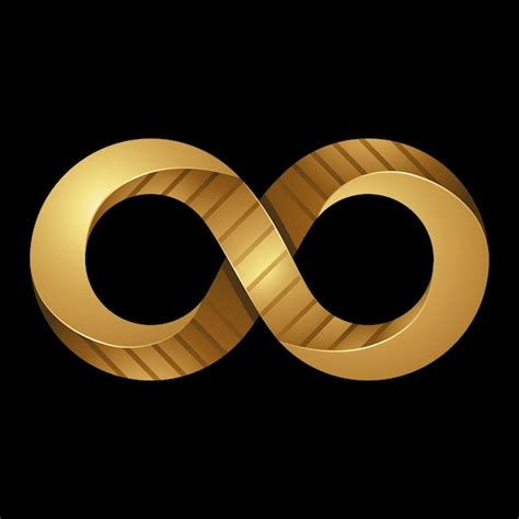 Premium Vector Golden 3d Embossed Infinity Symbol On A Black Background