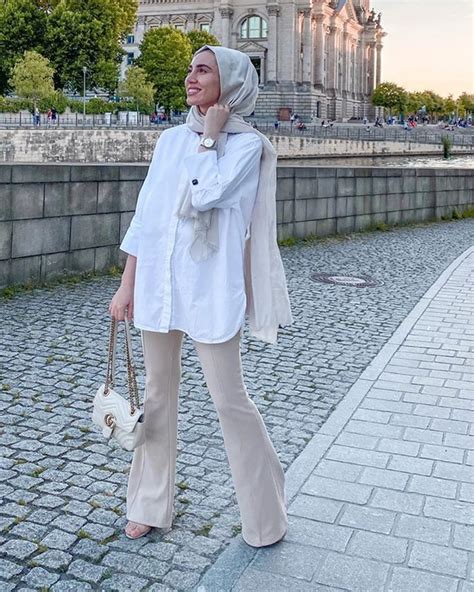 21 Inspiring Looks To Wear The White Shirt Hijab Fashion Inspiration