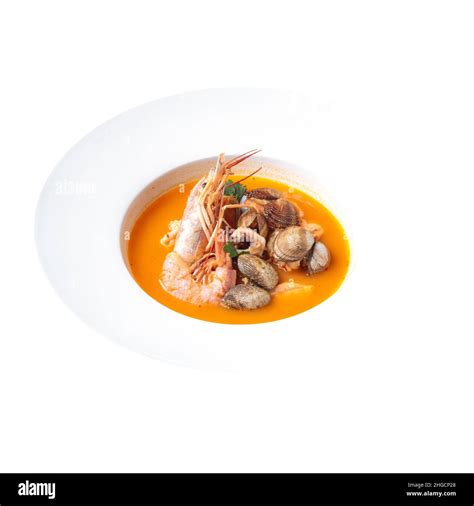 Isolated french bouillabaisse seafood soup Stock Photo - Alamy