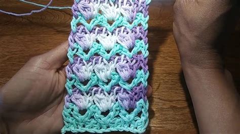 Tunisian Crochet Stitch Shells And V Stitches YouTube