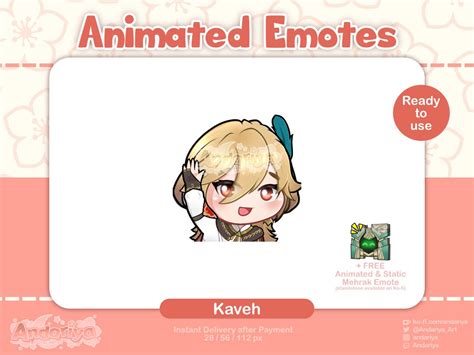 Animated Kaveh Genshin Impact Emote 1x Twitch And Discord Etsy Uk