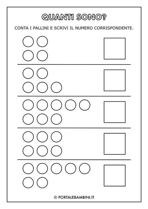 Schede Didattiche Sui Numeri Da A Portalebambini It