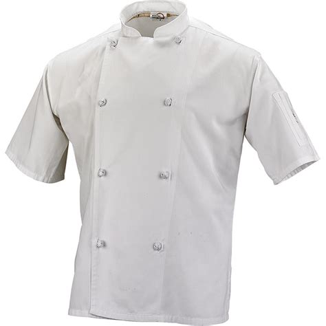 Genesis Unisex Short Sleeve Chef Jacket Cloth Knot Buttons White