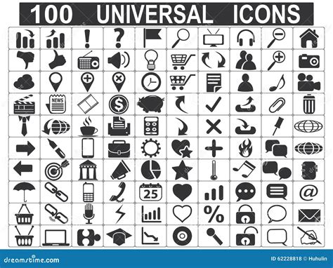 Universal Web Icons Set Stock Vector Illustration Of Information