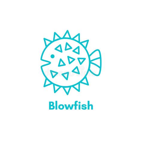 Icono O Logotipo Del Vector De Los Pescados De Mar Del Blowfish