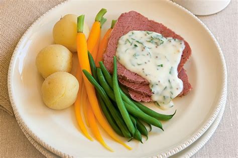 Corned Beef With Mustard Parsley Sauce Recipe Taste Au