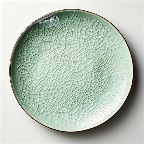 Premium Photo Elegant Celadon Ceramic Dinner Plate Irregular Shape