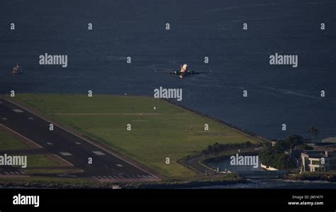 Plane Taking Off At Santos Dumont Airport Rio De Janeiro Stock Photo