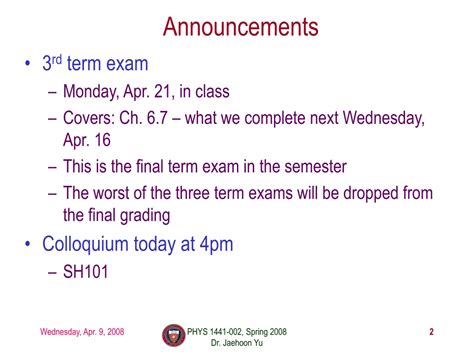 Ppt Phys 1441 Section 002 Lecture 20 Powerpoint Presentation