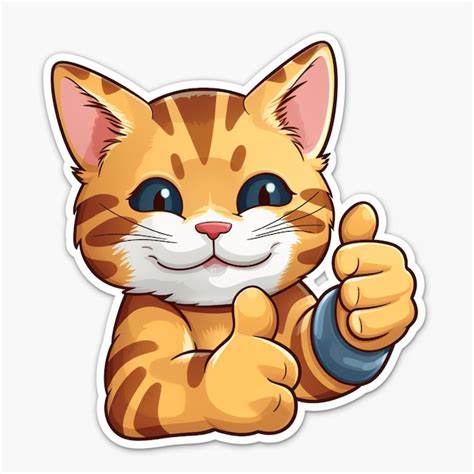 Premium Photo Cartoon Cat Giving A Thumbs Up With Both Hands