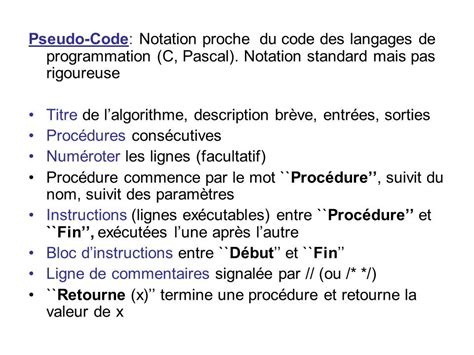 Introduction Lalgorithmique Introduction Algorithme Proc Dure