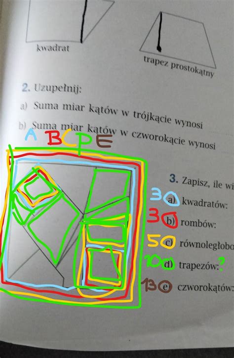 Zapisz Ile Widzisz Na Rysunku Obok A Kwadratowe B Romb W C