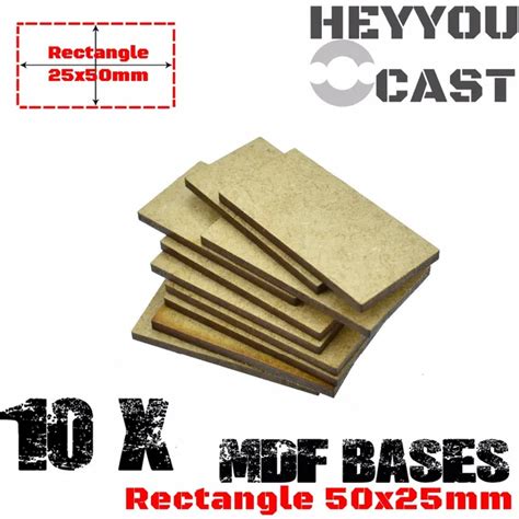 Buy 10x Mdf Bases Rectangle 25x50mm Basing Laser Cut