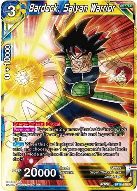 Bardock Saiyan Warrior BT18 146 Dawn Of The Z Legends Foil Rare