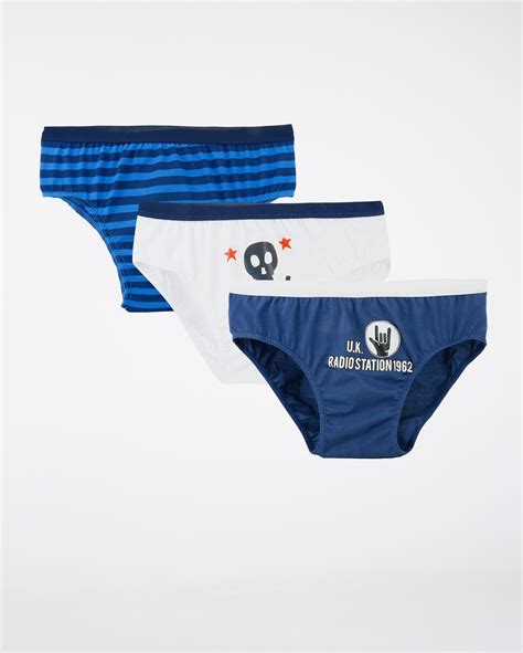 Riachuelo Kit Cueca Juvenil Pe As Slip Azul Branco