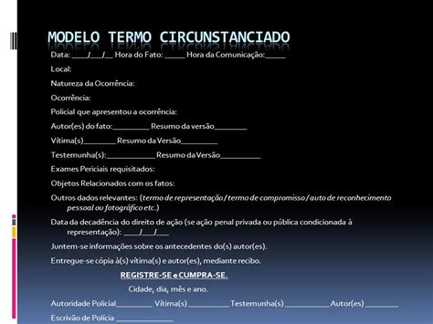 Modelo De Termo Circunstanciado De Ocorrencia Vários Modelos