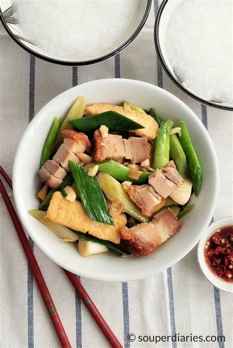 Stir Fried Leeks With Roast Pork And Tofu Souper Diaries