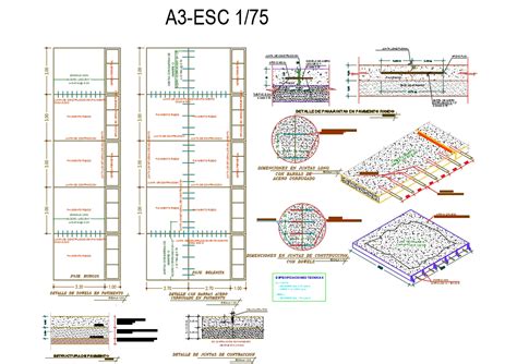 Detalle De Pavimento R Gido En Autocad Cad Kb Bibliocad