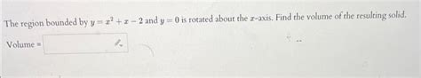 Solved The Region Bounded By Yx2x−2 And Y0 Is Rotated