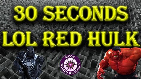 Lol Red Hulk World Record Mcoc Speedrun Youtube