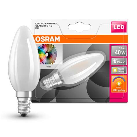 Osram LED Filament Leuchtmittel Kerze Star 5W 40W E14 Matt 470lm W