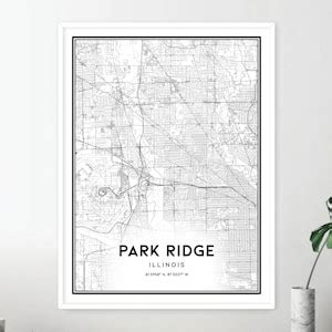 Park Ridge Map Print Park Ridge Map Poster Wall Art Il City Map