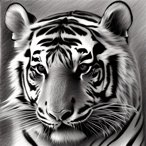 Pencil Drawing Tiger · Creative Fabrica