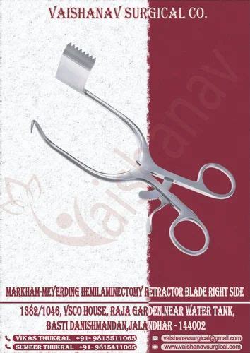 Vaishanav Markham Meyerding Hemilaminectomy Retractor Blade Right Side