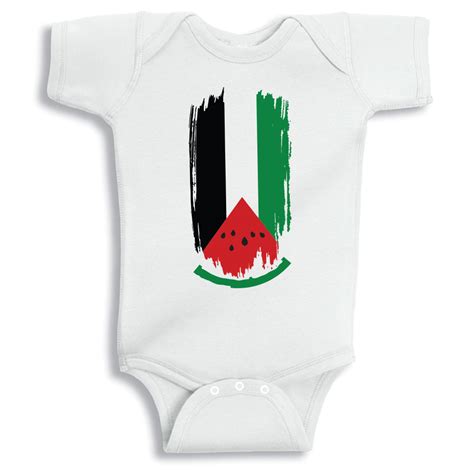 Twinkle Hands - Palestine Flag Watermelon Baby Onesie - White | Buy at Best Price from Mumzworld