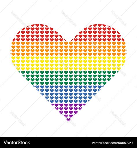 Pride Flag Heart Shape Icon With Pattern Vector Image