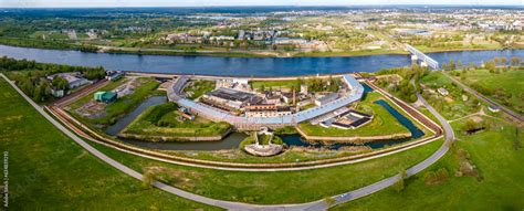 Daugavpils, Latvia - August 13, 2023. Aerial view of Daugavpils prison ...