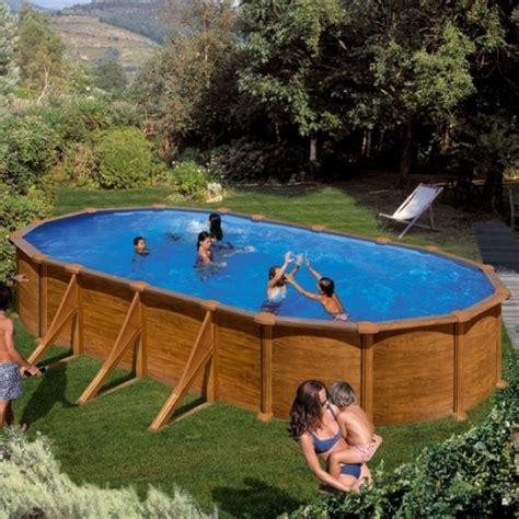 Piscina Gre Sicilia Ovalada Imitaci N Madera Grupo Poolplus