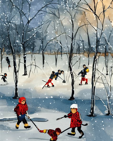 Frozen Pond Hockey · Creative Fabrica