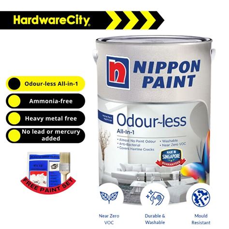 Free Paint Set Nippon Paint Odour Less All In L L Lazada Singapore