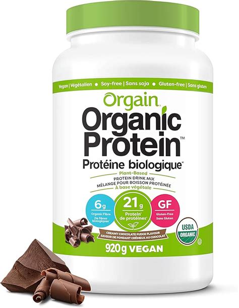 Orgain Nutrition Organic Plant Protein Powder Creamy Chocolate Fudge