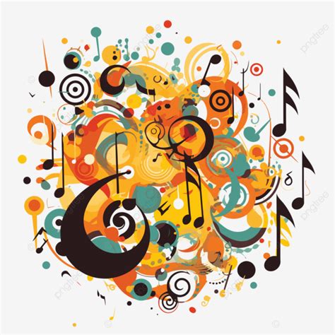 Musical Notes Sticker Clipart Abstract Colorful Musical Notes Vector