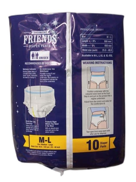 Adults Protective Underwear Friends Overnight Adult Diaper Size Medium 10 Piece At Rs 550