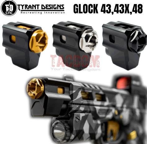 Tyrant Designs T Comp Compensator For Glock 43 43x 48 Comp 9mm Black