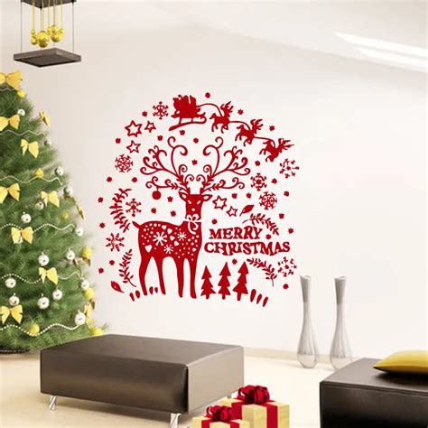 Wall Decals Merry Christmas Snowflakes Decal Vinyl Sticker Home Decor In Wall Stickers From Home