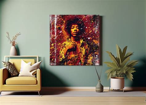 Jimi Hendrix Pop Art Graffiti Square Canvas Art Banksy Art Jimi