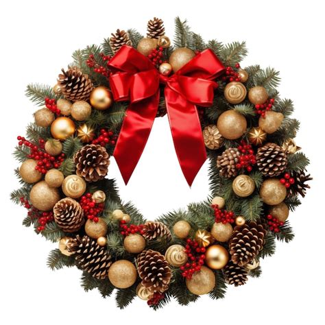 Premium PSD Christmas Wreath With Ornaments Of Mistletoe Branches