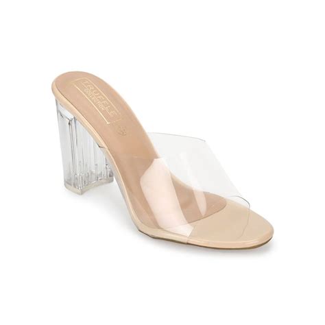 Buy Truffle Collection Nude Solid Heels Online