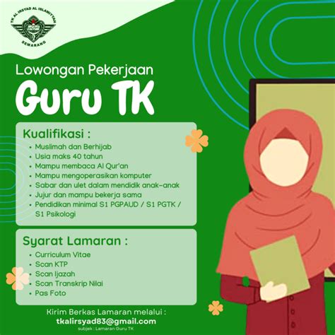 Lowongan Kerja Guru TK Di TK Al Irsyad LokerSemar Id