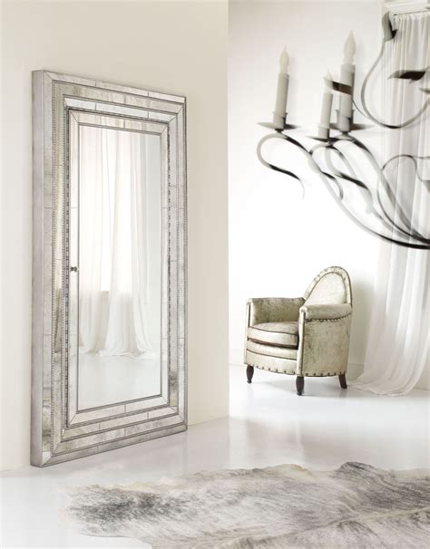 Melange Gold Glamour Floor Mirror with Jewelry Storage from Hooker | Coleman Furniture